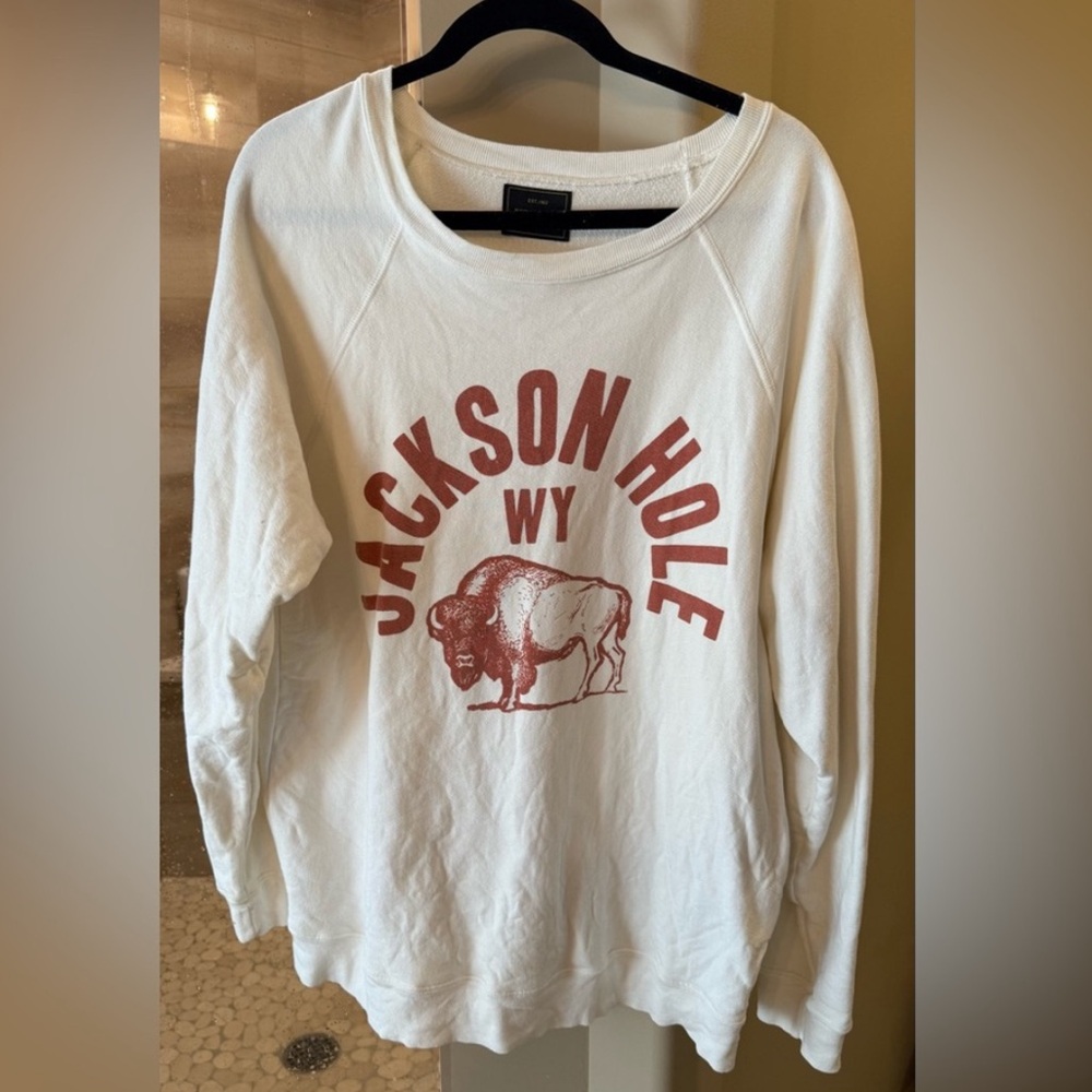 Free People Jackson Hole crewneck Bison Sweatshirt